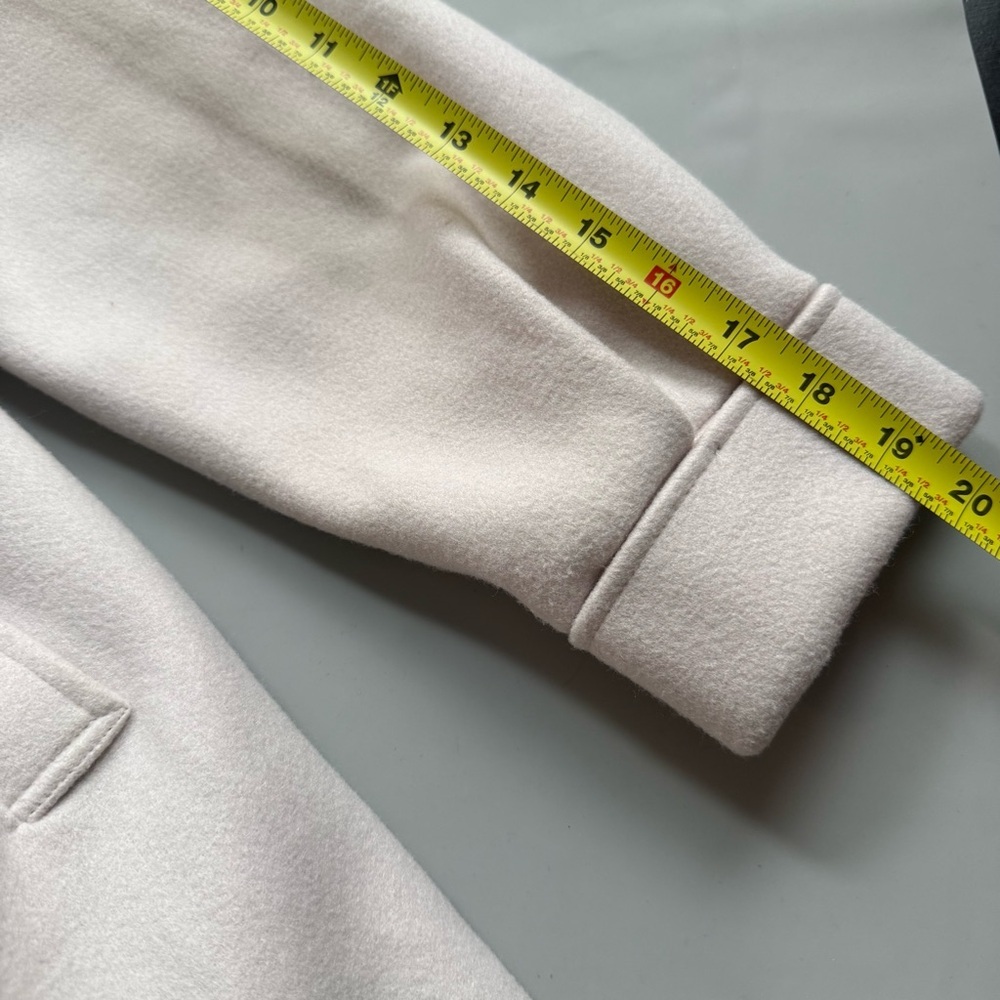 Double Breasted Long Maxi Minimalist Coat Cream Ivory White Small - Picture 4 of 5